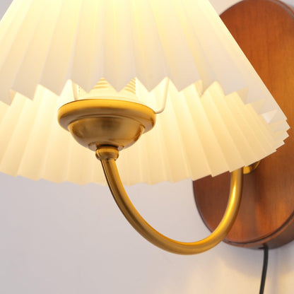 Renata Pleated Plug In Wall Lamp
