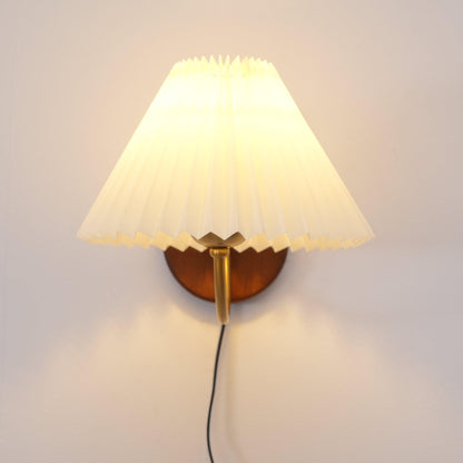 Renata Pleated Plug In Wall Lamp
