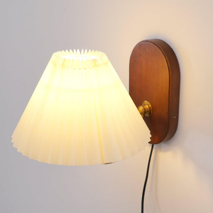 Renata Pleated Plug In Wall Lamp