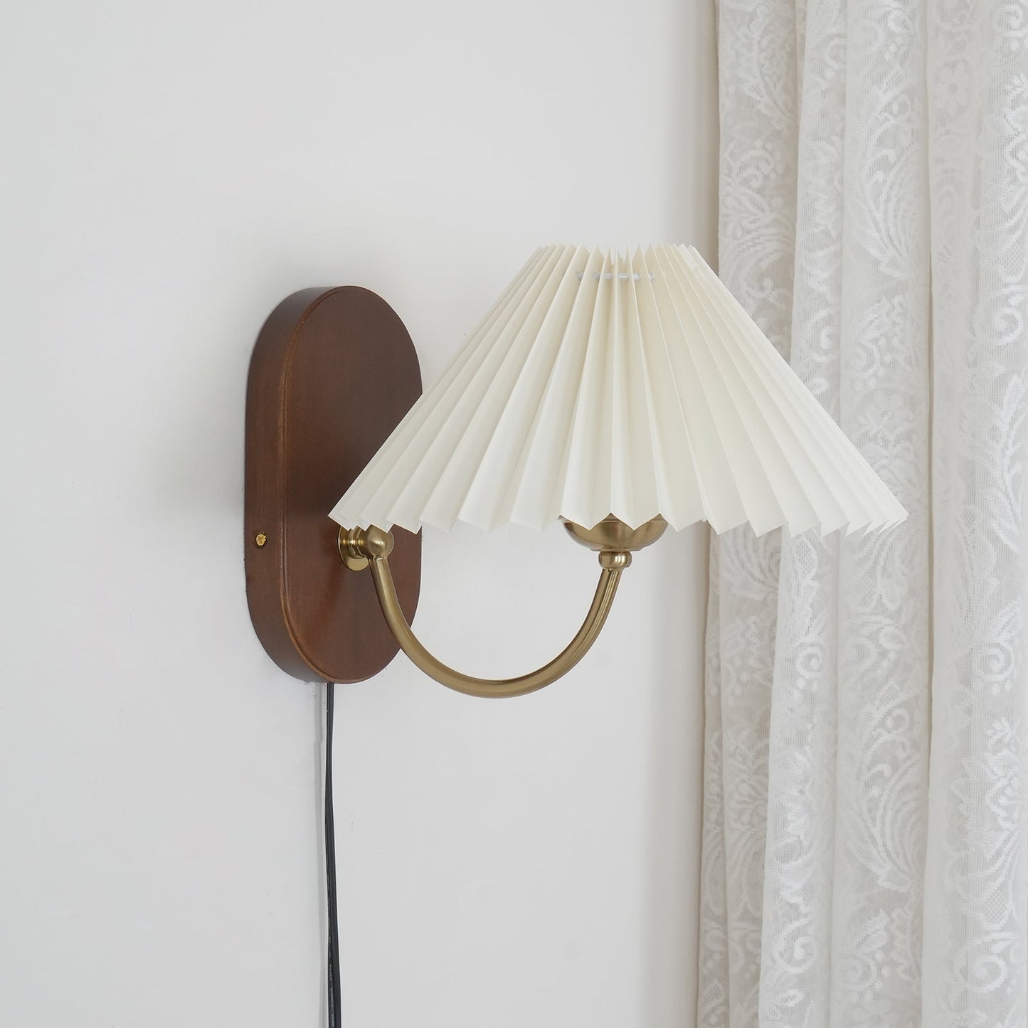 Renata Pleated Plug In Wall Lamp