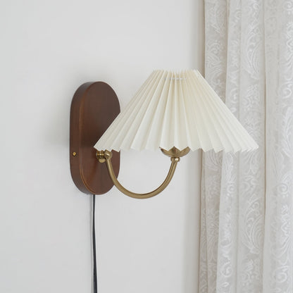 Renata Pleated Plug In Wall Lamp