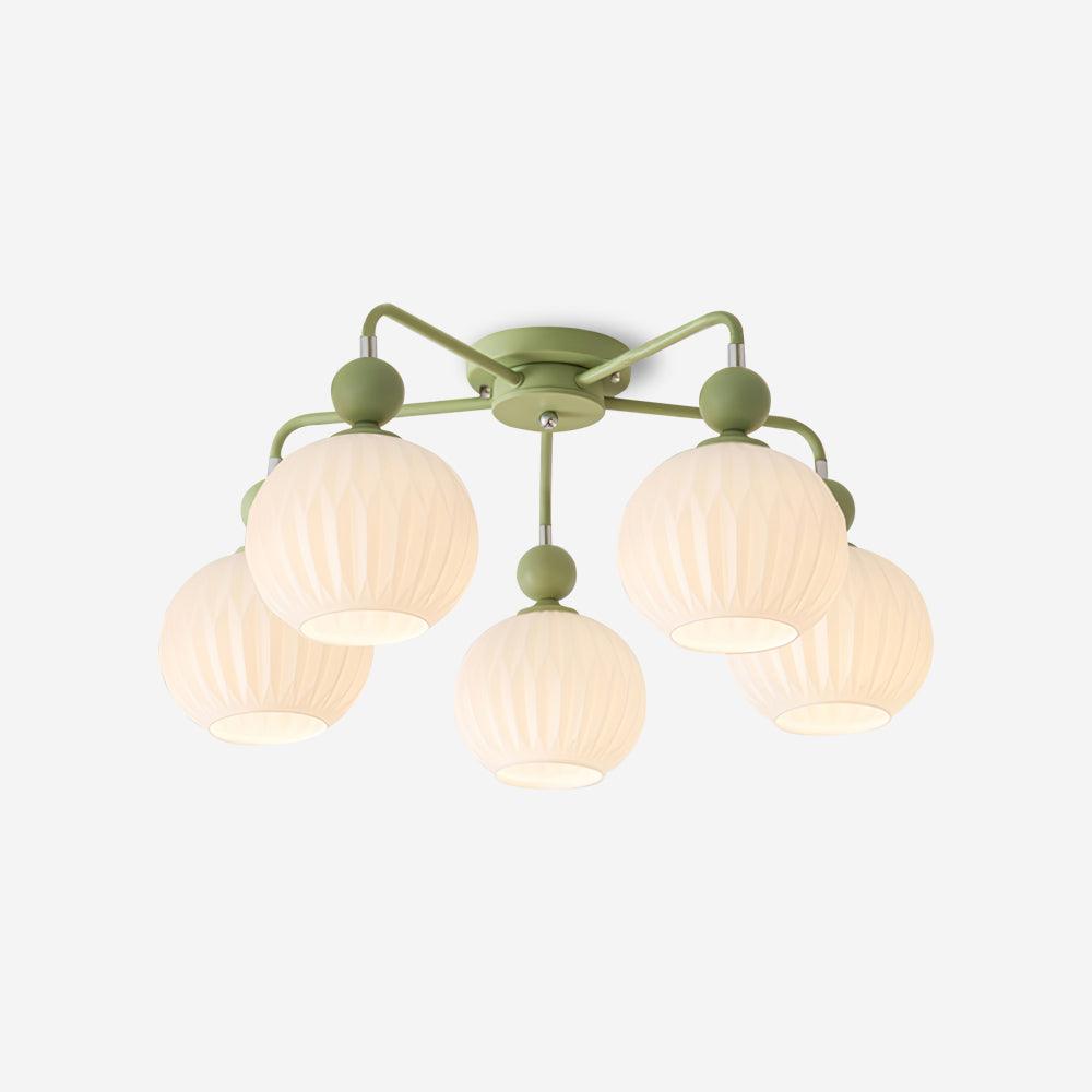 Ribbed Glass Multi Globe Ceiling Light