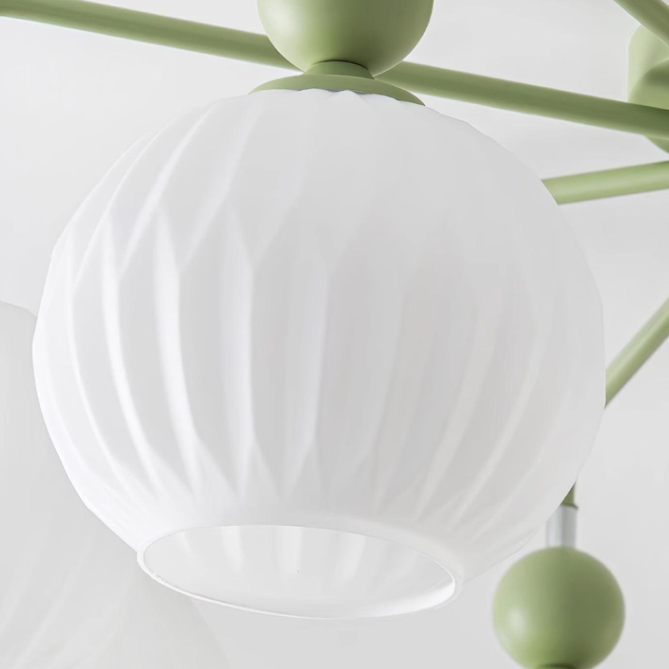 Ribbed Glass Multi Globe Ceiling Light