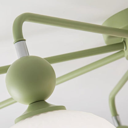 Ribbed Glass Multi Globe Ceiling Light