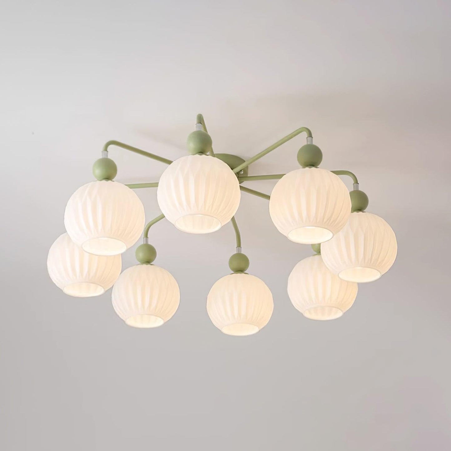 Ribbed Glass Multi Globe Ceiling Light