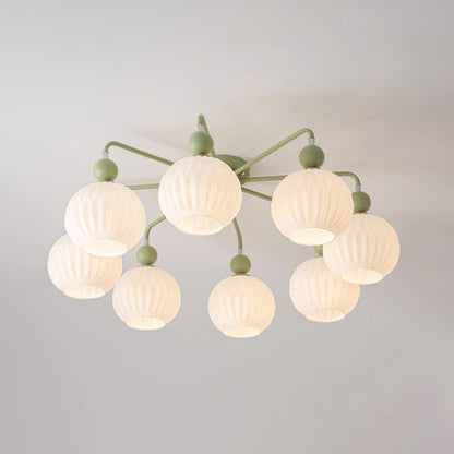 Ribbed Glass Multi Globe Ceiling Light