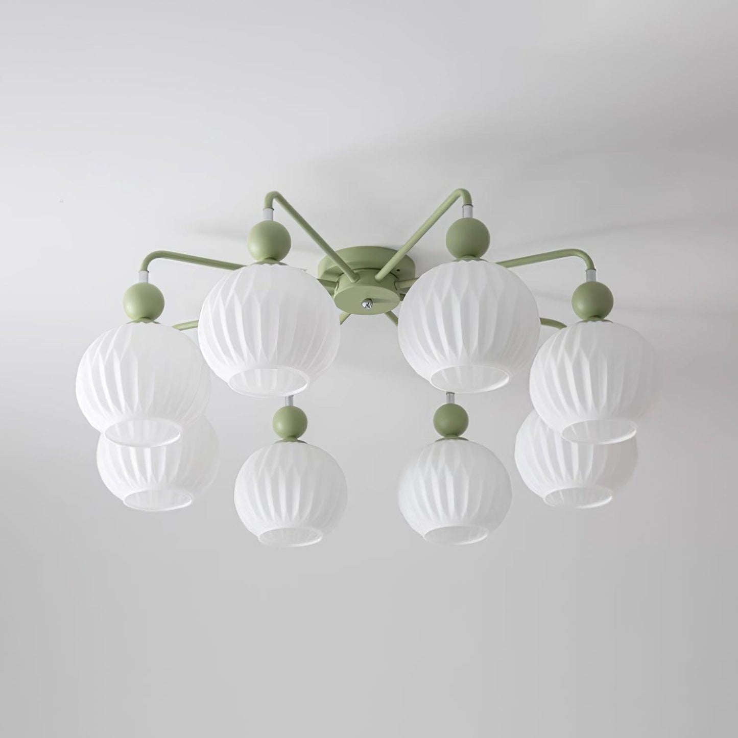 Ribbed Glass Multi Globe Ceiling Light