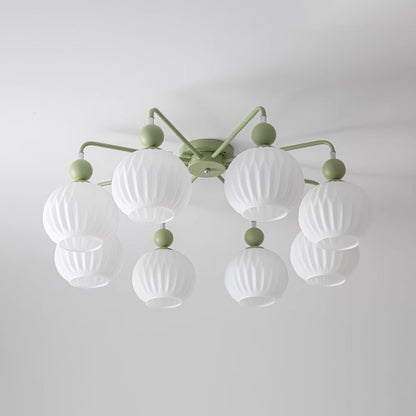 Ribbed Glass Multi Globe Ceiling Light