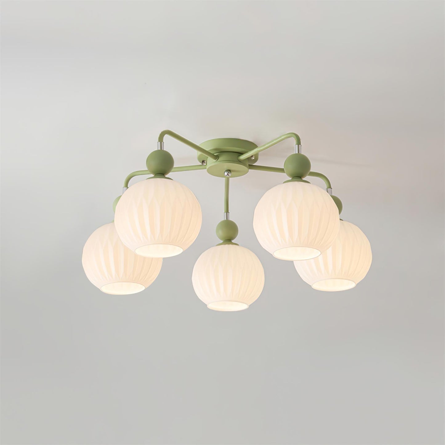 Ribbed Glass Multi Globe Ceiling Light