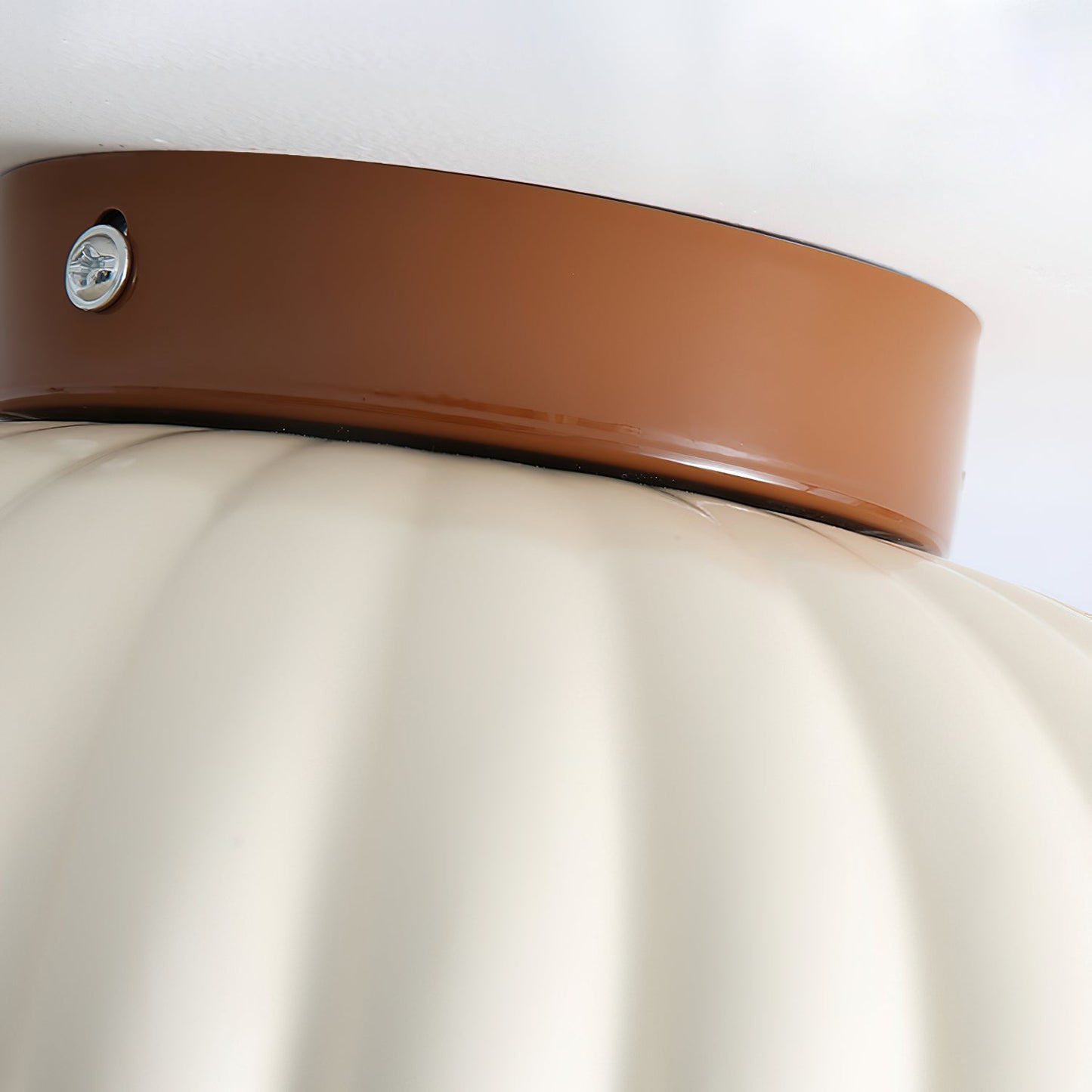 Ribbed Globe Flush Ceiling Light