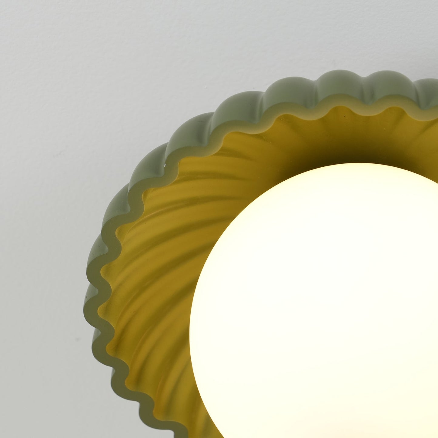 Ribbed Globe Flush Ceiling Light