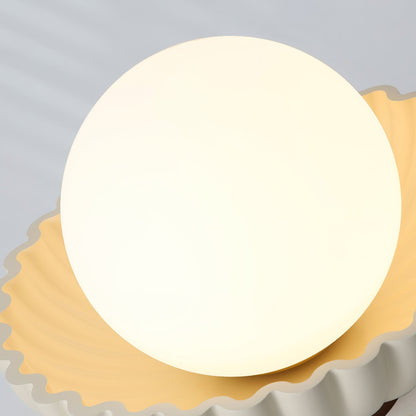 Ribbed Globe Flush Ceiling Light