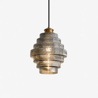 Ridged Glass Pendant Light