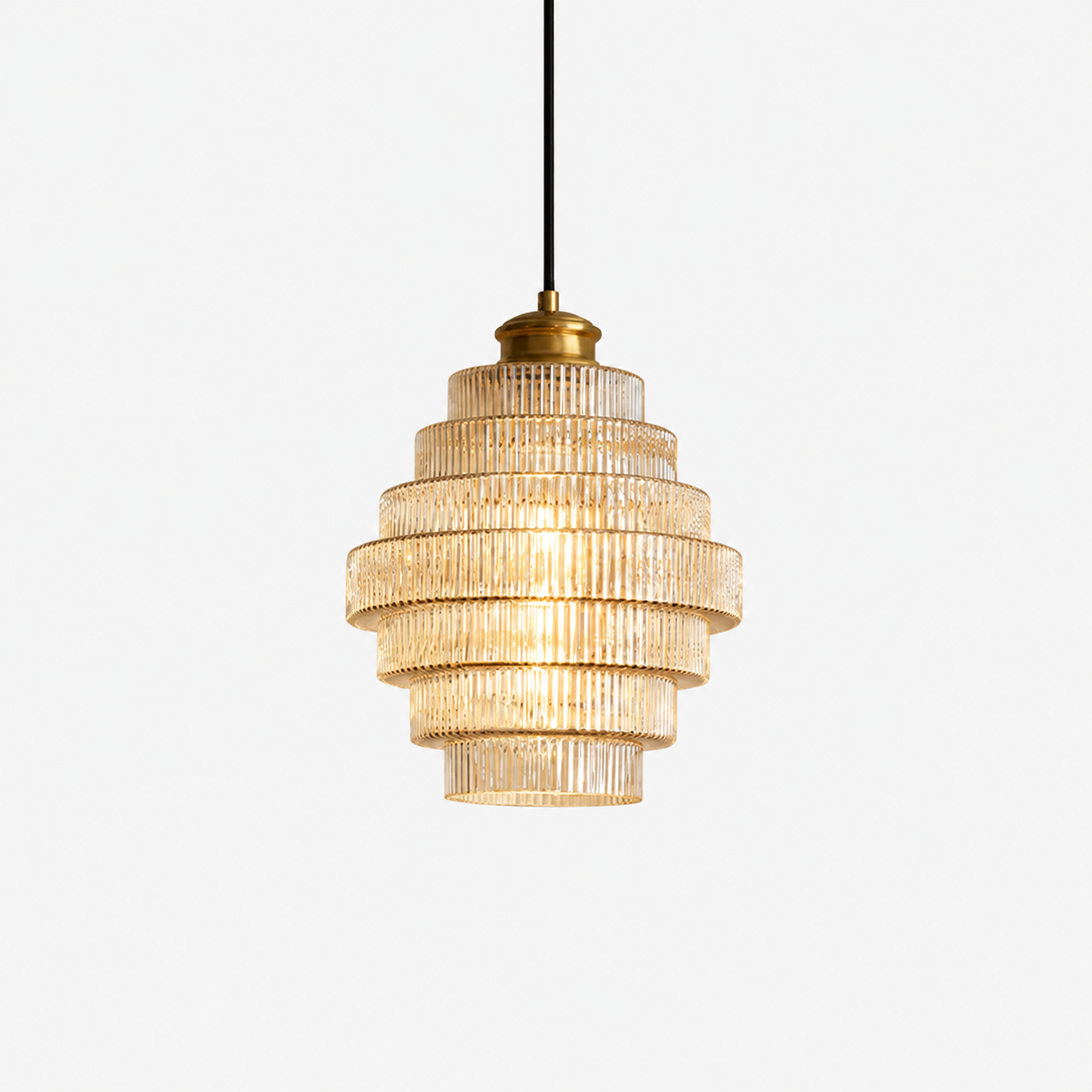 Ridged Glass Pendant Light