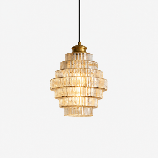 Ridged Glass Pendant Light