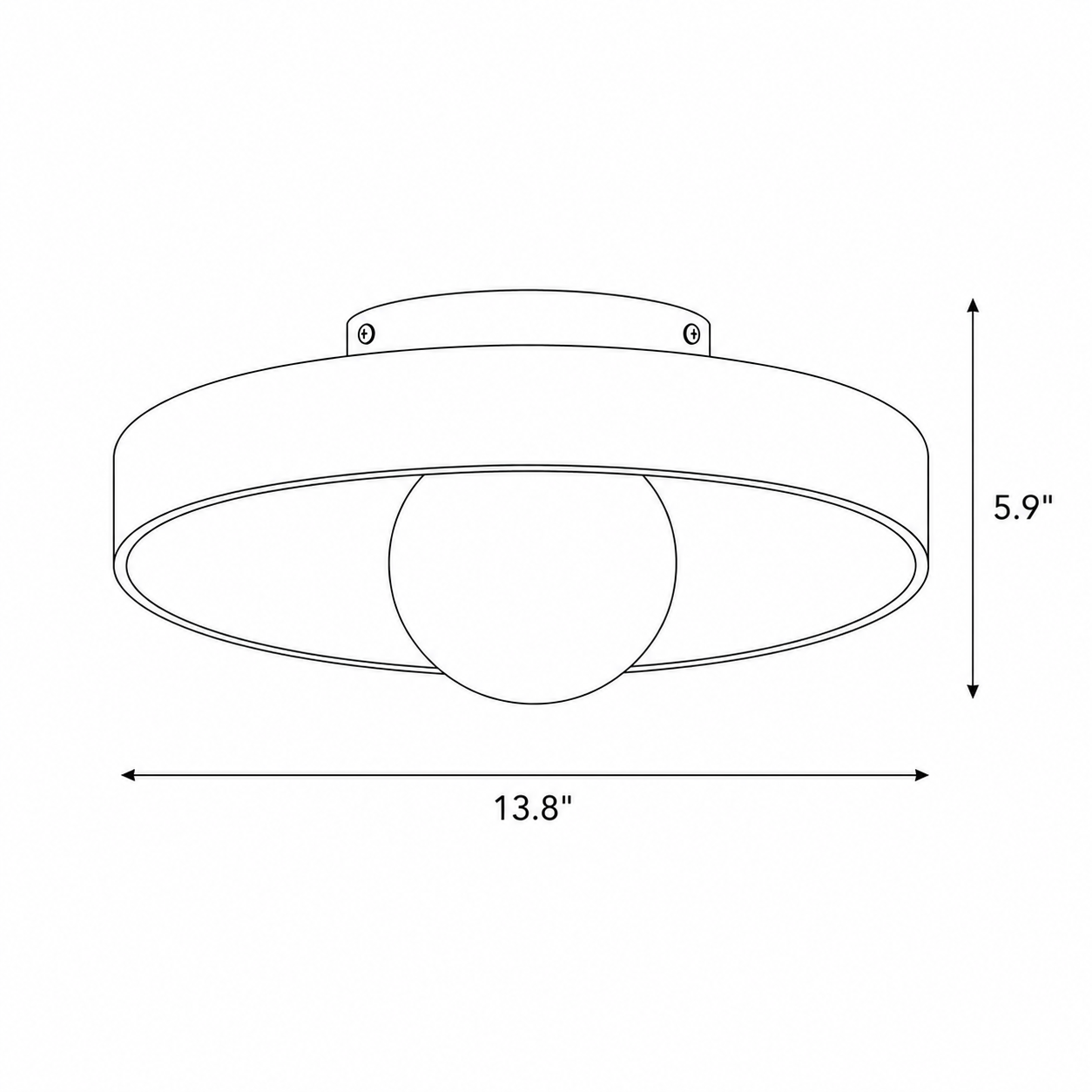 Roselle Bauhaus Glass Ceiling Light
