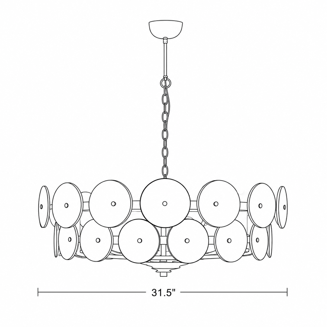 Roselle Glass Disc Chandelier