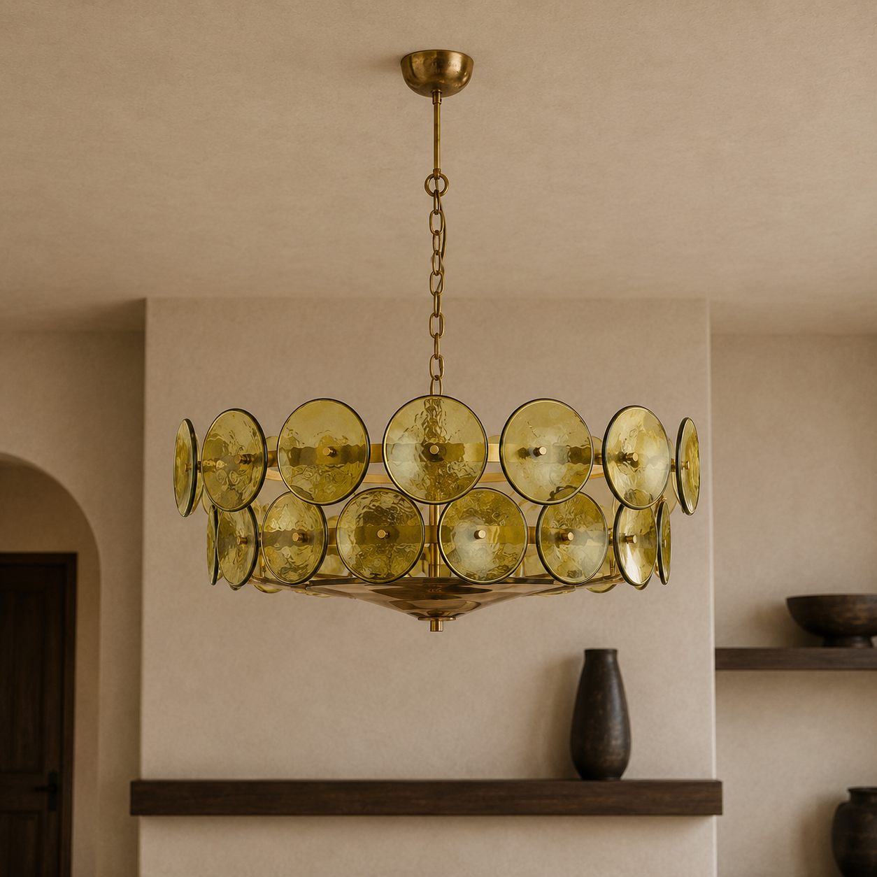 Roselle Glass Disc Chandelier