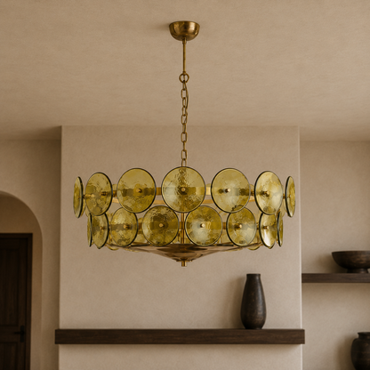 Roselle Glass Disc Chandelier