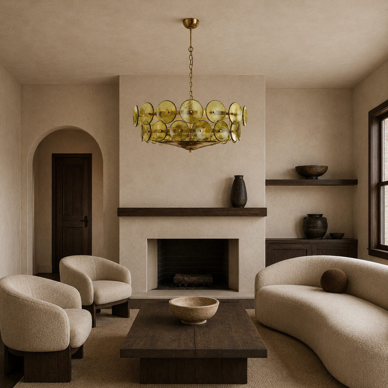 Roselle Glass Disc Chandelier