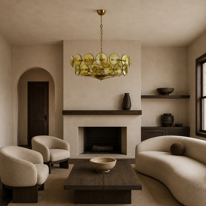 Roselle Glass Disc Chandelier