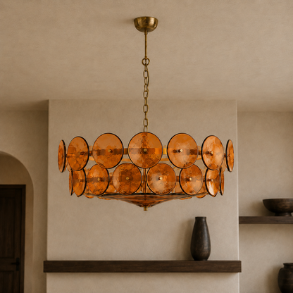 Roselle Glass Disc Chandelier