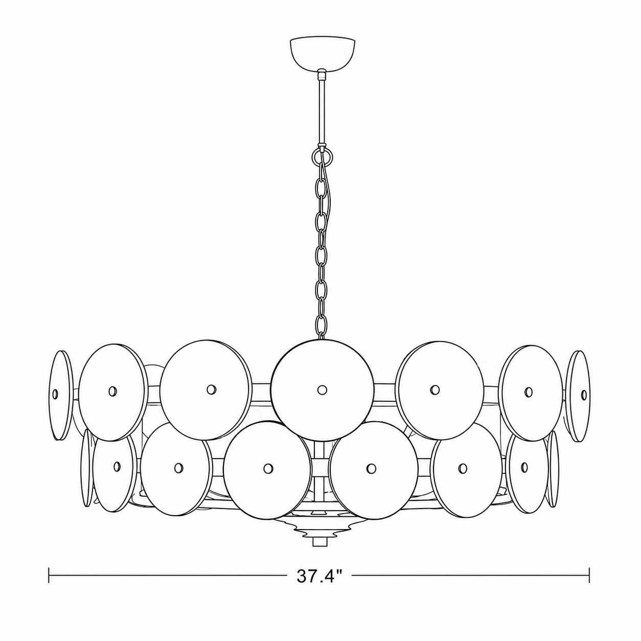 Roselle Glass Disc Chandelier