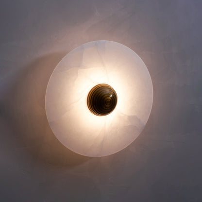 Arvix Round Alabaster Wall Lamp