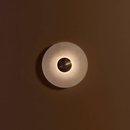 Arvix Round Alabaster Wall Lamp