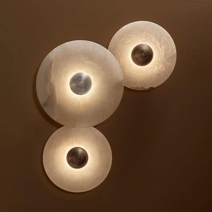 Arvix Round Alabaster Wall Lamp