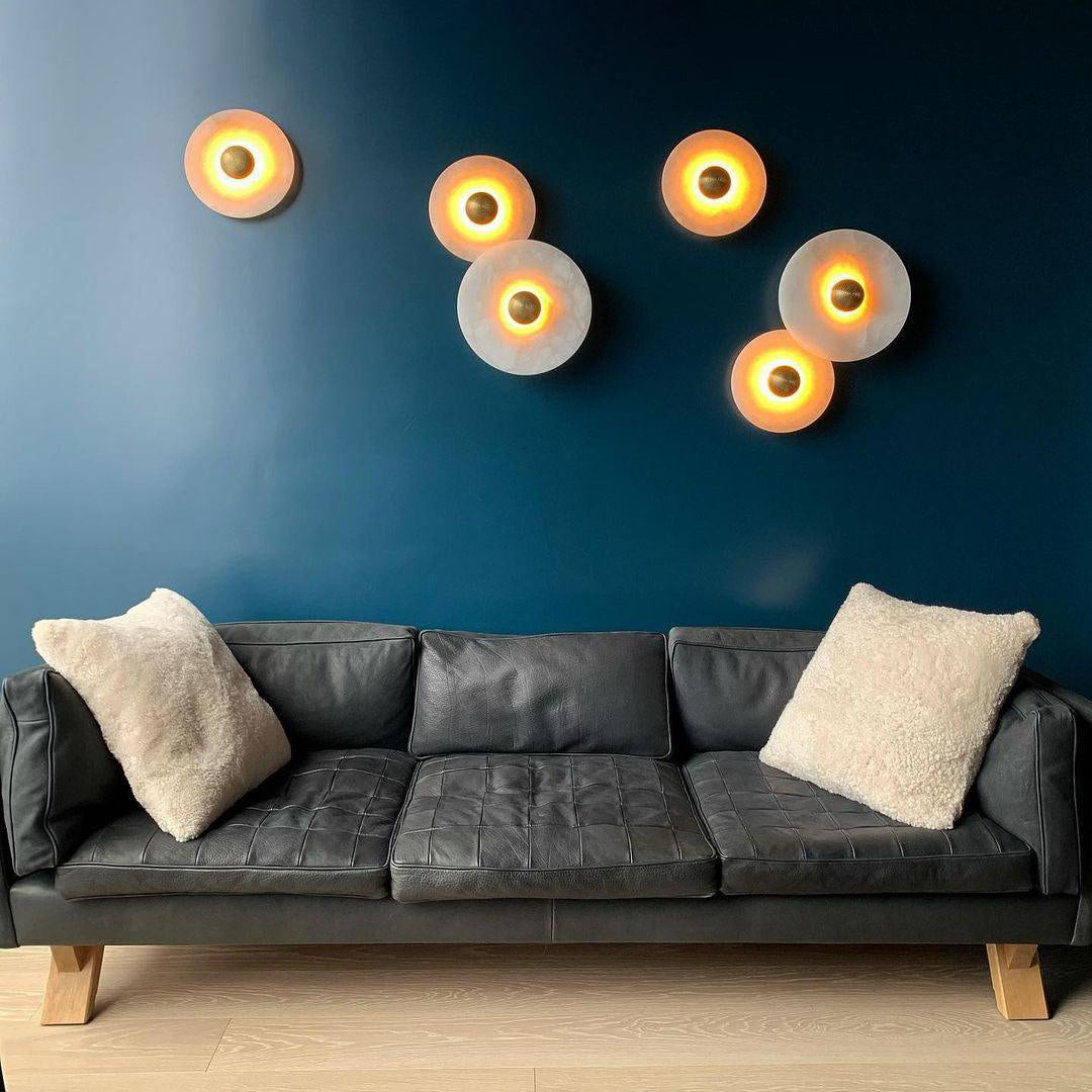 Arvix Round Alabaster Wall Lamp