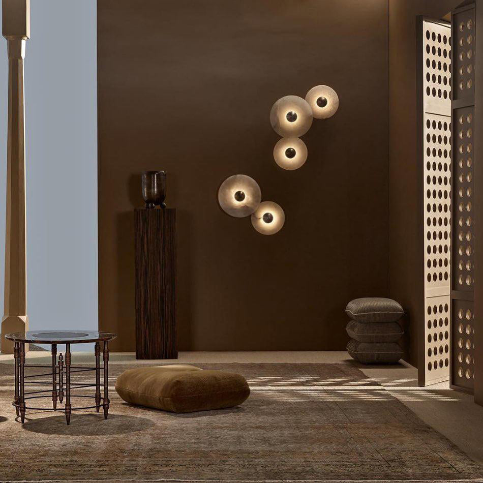 Arvix Round Alabaster Wall Lamp