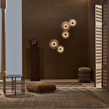 Arvix Round Alabaster Wall Lamp