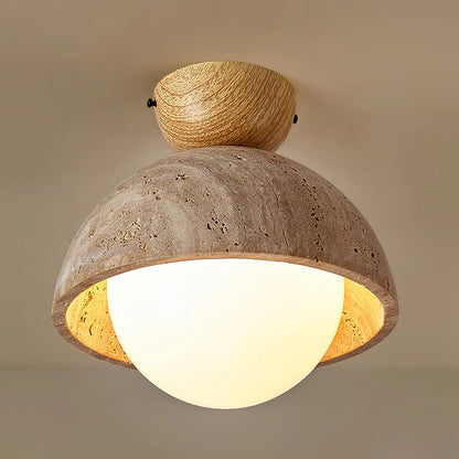 Siya Travertine Stone Ceiling Lamp Light