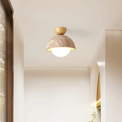 Siya Travertine Stone Ceiling Lamp Light