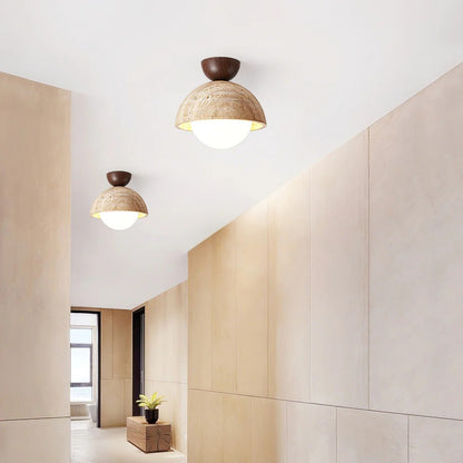 Siya Travertine Stone Ceiling Lamp Light