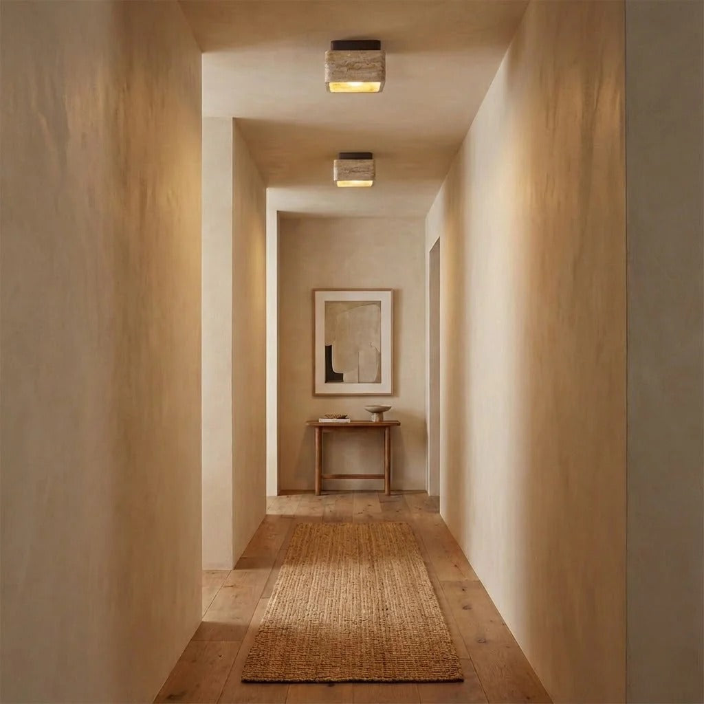 Siya Travertine Stone Ceiling Lamp Light