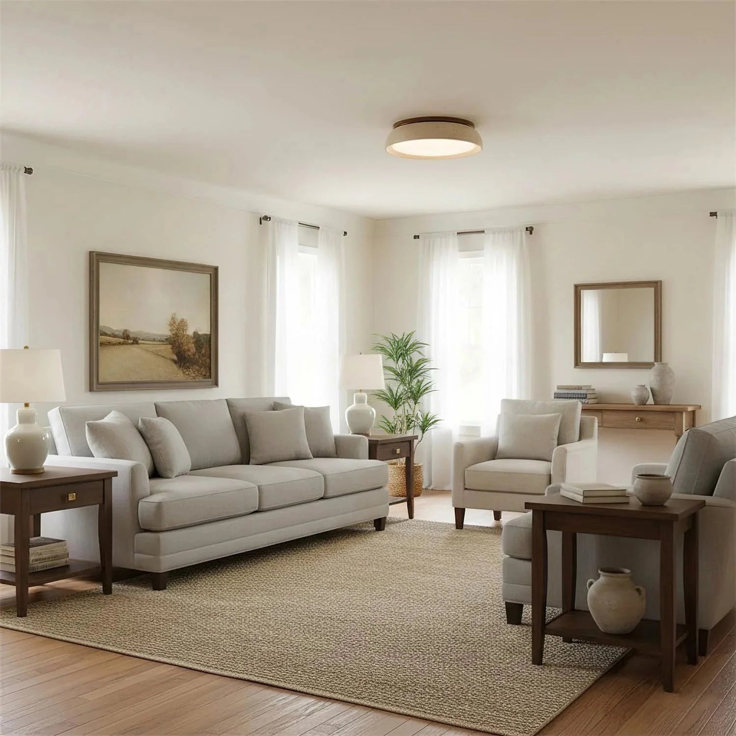 Siya Travertine Stone Ceiling Light