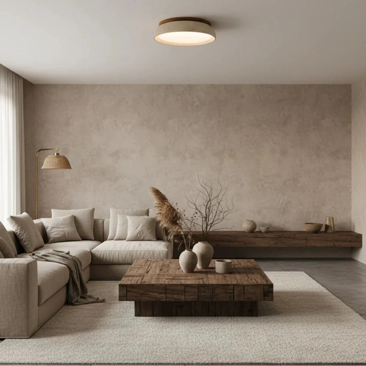 Siya Travertine Stone Ceiling Light