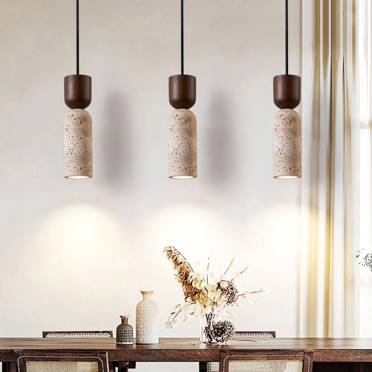 Siya Travertine Stone Pendant Light