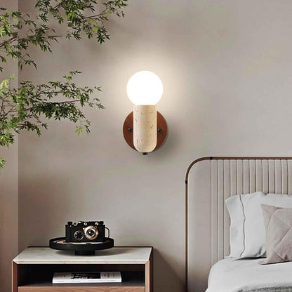 Siya Travertine Stone Wall Sconce Light