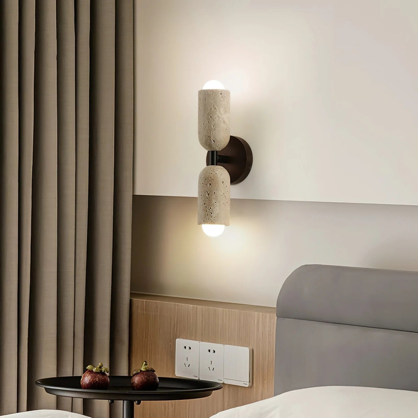 Siya Travertine Stone Wall Sconce Light