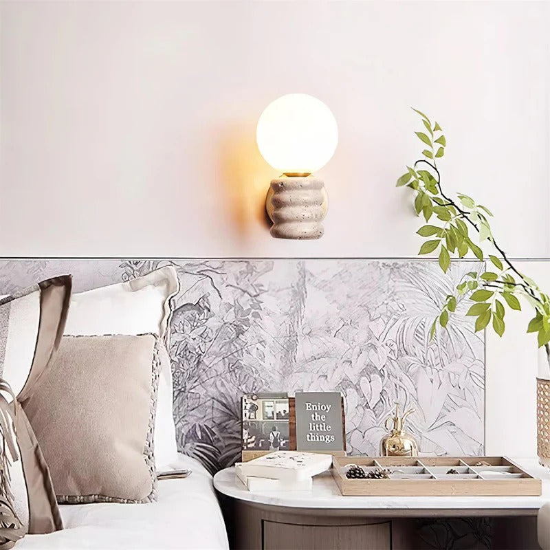 Siya Travertine Stone Wall Sconce Light