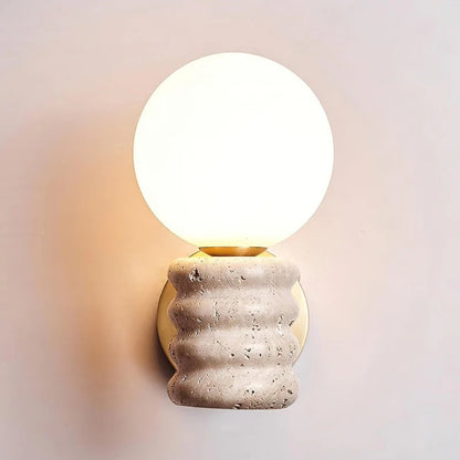 Siya Travertine Stone Wall Sconce Light