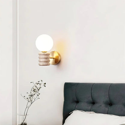 Siya Travertine Stone Wall Sconce Light