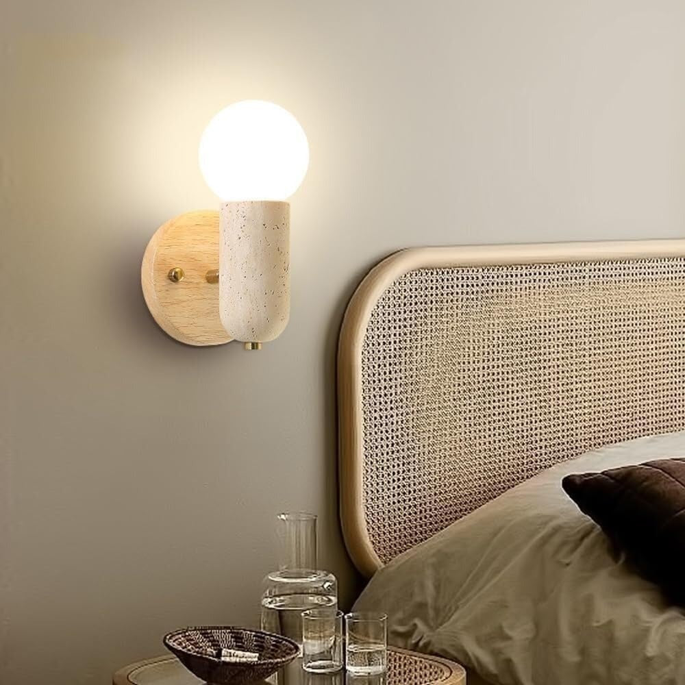 Siya Travertine Stone Wall Sconce Light