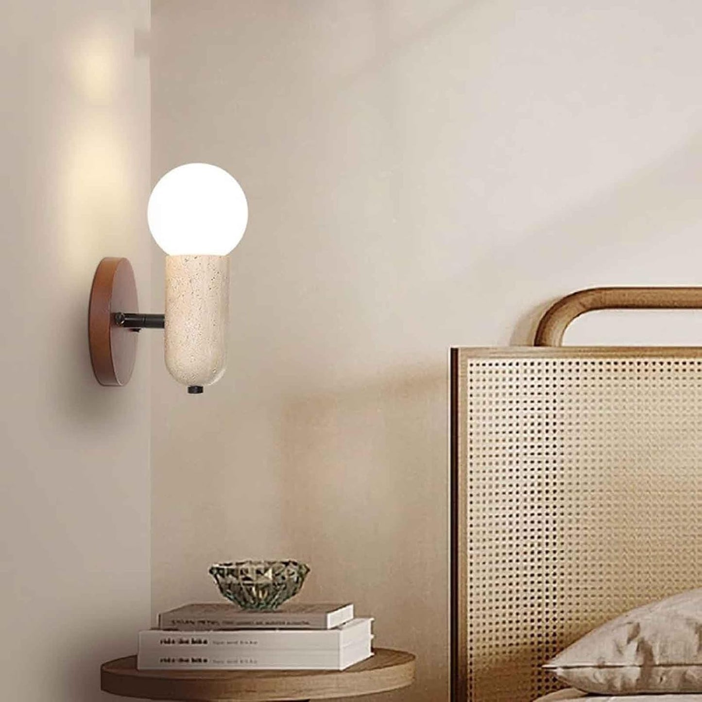 Siya Travertine Stone Wall Sconce Light