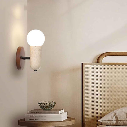 Siya Travertine Stone Wall Sconce Light