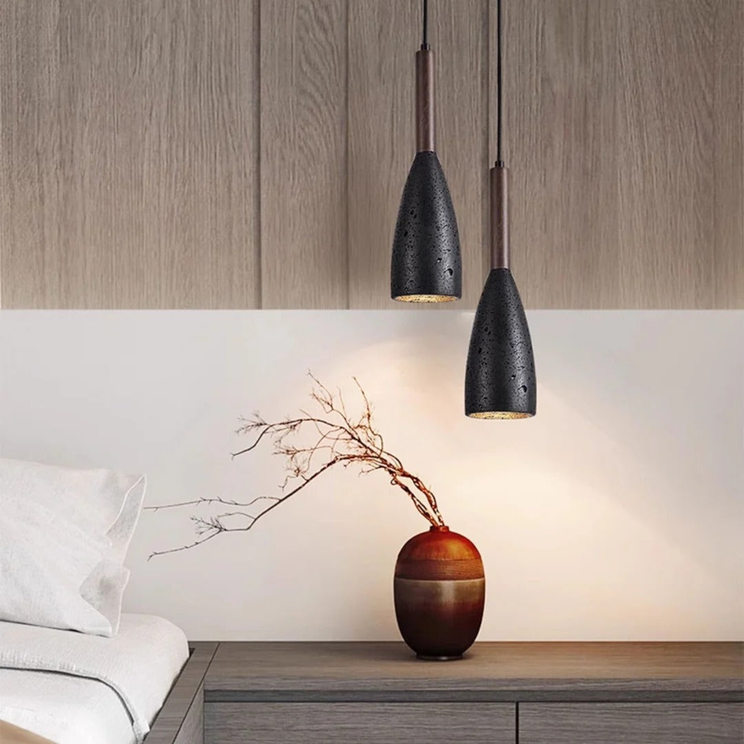 Siya Travertine Teardrop Pendant Light