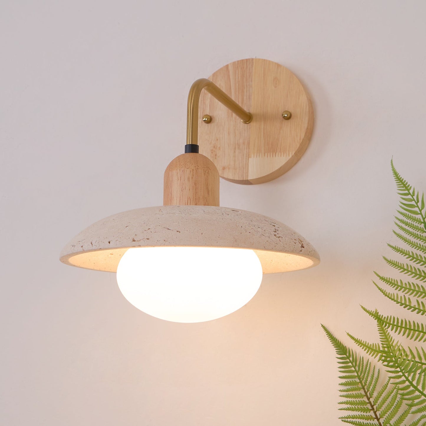 Siya Travertine Dome Wall Light